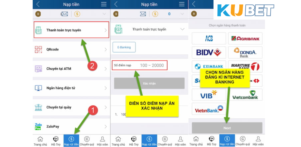 Nạp tiền còn cung cấp cho người chơi các tuỳ chọn về hạn mức